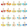 20Pcs 10Colors Glass Beaded Pendants FIND-TA0009-21-1