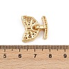 Brass Micro Pave Clear Cubic Zirconia Fold Over Clasps KK-C075-38G-3