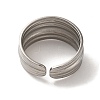 304 Stainless Steel Open Cuff Ring RJEW-C068-03B-P-3