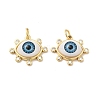 Brass Micro Pave Clear Cubic Zirconia Pendants ZIRC-E006-04G-04-2