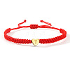304 Stainless Steel Heart with Letter Bead Braided Bead Bracelets OO6447-20-1