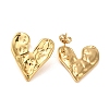 Hammered Heart 304 Stainless Steel Stud Earrings for Women EJEW-U003-01G-02-2