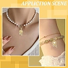 2Pcs 2 Colors Brass Micro Pave Cubic Zirconia with Resin Pendants KK-YW0004-47-6