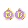 Golden Plated Alloy Enamel Charms X-ENAM-S118-10D-1