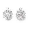 Brass Pave Clear Cubic Zirconia Charms CU-CBAD360-08P-04-1