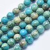 Natural Aqua Terra Jasper Beads Strands G-E444-14A-8mm-1