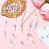 100Pcs Acrylic & Glass Pendants PALLOY-CJ00180-6