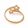 Ion Plating(IP) 201 Stainless Steel Double Star Finger Ring RJEW-J051-14G-3