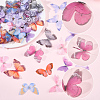 60Pcs 12 Styles 3D Gauze Butterfly Ornament Accessories FIND-SP0020-64A-5