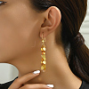 Elegant Heart Tassel Brass Hoop Earrings DN7586-1