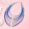 9Pcs 9 Styles Synthetic Turquoise Sea Turtle with Glass Seed Beaded Necklace Sets for Women NJEW-JN05930-1