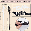CRASPIRE 4 Pairs 2 Colors Nylon Embroidery Lace Anklet with Toe Ring AJEW-CP0007-42-2