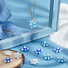 12Pcs 3 Colors Glass Seed Beaded Snowflake Pendants FIND-BBC0004-84-4