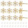 BENECREAT 6 Pairs Clear Cubic Zirconia Snowflake Stud Earrings EJEW-BC0001-15-1