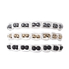 3Pcs Natural Dyed Black Agate & Non-Magnetic Synthetic Hematite Round Beaded Braided Bead Bracelets for Men Women BJEW-JB12544-3