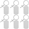 20Pcs 201 Stainless Steel Blank Pendant Keychain KEYC-SC0001-62B-1