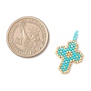 2Pcs 2 Styles Glass Seed Beaded Pendants PALLOY-MZ00883-01-2