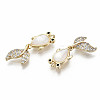 Brass Micro Pave Clear Cubic Zirconia Pendants KK-S356-197G-NF-3