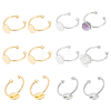 12Pcs 2 Colors Brass Open Cuff Ring Findings KK-UN0001-28-1