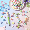 75Pcs 5 Styles Flocking Acrylic Beads OACR-TA0005-01-8