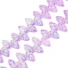 Electroplate Transparent Glass Beads Strands EGLA-N056-03A-07-1