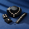 Teardrop Alloy Pendant Necklaces & Stud Dangle Earrings & Link Bracelet & Rings Sets WGF76D9-02-1