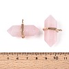 Natural Rose Quartz Double Terminal Pointed Pendants G-N345-09B-3