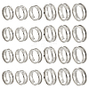 24Pcs 6 Styles 201 Stainless Steel Grooved Finger Ring Settings STAS-ME0003-12P-1