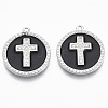 Brass Micro Pave Cubic Zirconia Pendants KK-R130-035-01P-NF-1