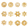 BENECREAT 180Pcs 6 Style Rack Plating Alloy Flower Bead Caps FIND-BC0001-98-1