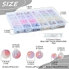 648Pcs 24 Styles Frosted Baking Paint Crackle Glass Beads with Glitter Powder DGLA-FS0001-12-4