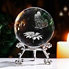 Inner Carving Butterfly & Flwoer Glass Crystal Ball Diaplay Decoration PW-WGA67BB-01-1