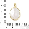 Rack Plating Brass Pave Shell Pendants KK-Z064-28G-04-3