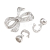 Brass Micro Pave Clear Cubic Zirconia Fold Over Clasps KK-U059-61P-2