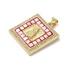 Brass Micro Pave Cubic Zirconia Pendants KK-K385-032G-3