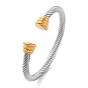 304 Stainless Steel Cuff Bangles BJEW-P310-11GP-4