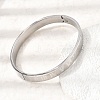 304 Stainless Steel Roman Numerals Hinged Cuff Bangles for Women SA-CBAC920-12P-2