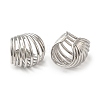 Rack Plating Brass Multi Lines Cuff Earrings EJEW-Z019-28P-2