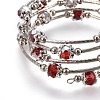 Five Loops Faceted Glass Wrap Bracelets BJEW-JB04135-03-3