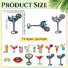 15Pcs 15 Styles Computerized Embroidery Polyester Iron on/Sew on Patches PATC-PH0001-81-2