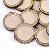 Wooden Pendant Cabochon Settings WOOD-S044-16A-2