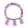 Polymer Clay Heishi Beads Stretch Charm Bracelets BJEW-JB05767-04-1