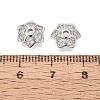 Brass Micro Pave Clear Cubic Zirconia Bead Caps KK-Q071-13P-02-3