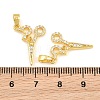 Brass Micro Pave Clear Cubic Zirconia Pendants CU-CBA9AB3-19G-3