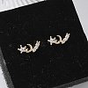 Brass Clear Cubic Zirconia Stud Earrings EJEW-Q014-11G-4