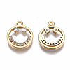Brass Micro Pave Clear Cubic Zirconia Charms KK-Q277-054-NF-3