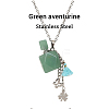 Natural Green Aventurine Perfume Bottle Pendant Necklace with Staninless Steel Butterfly Flower and Tassel Charms BOTT-PW0002-068F-1