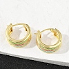 Stripe Brass Enamel Hoop Earrings EJEW-M082-02PG-6