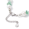 Natural Green Aventurine Chip & Glass Shell Round Beaded Bracelets BJEW-JB12317-01-4