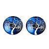 Half Round/Dome Tree Pattern Glass Flatback Cabochons for DIY Projects LS-GGLA-Q037-25mm-M28-10-3